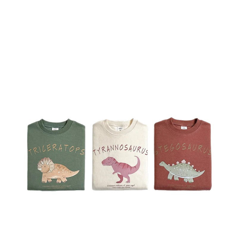 Sweatshirt de dessin animé coréen pour enfants Dinosaur