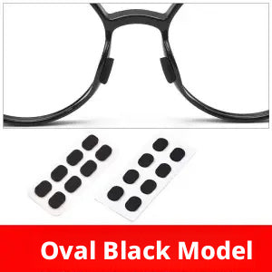 Support verre autocollant-noir-oval 8 autocollant-3 pack