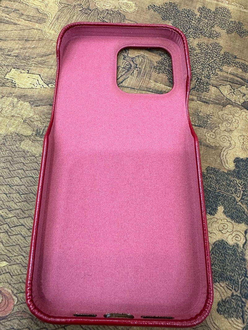 Retro Planet Planet Red Leather Pattern Phone Case