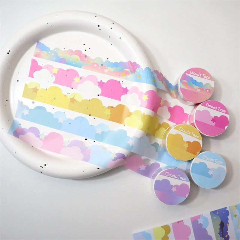 Décor et ruban papier aux étoiles et aux nuages mignons