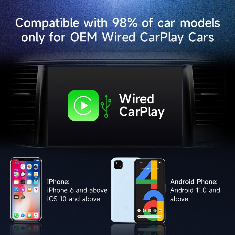 Carplay d'origine voiture filée à sans fil AI Box Qualcomm système Android