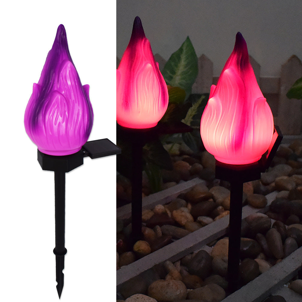 Décoration de cour pour lampe à flamme solaire de simulation