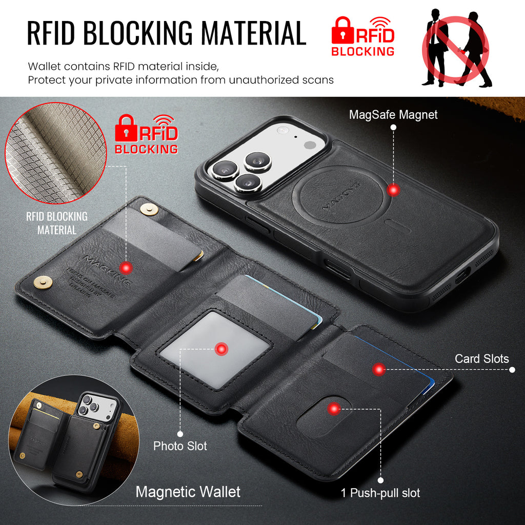 Housse de protection en cuir pour téléphone sans fil magnétique