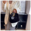Sac à main en peluche avancé Sac à bandoulière simple et polyvalent - Ser noir
