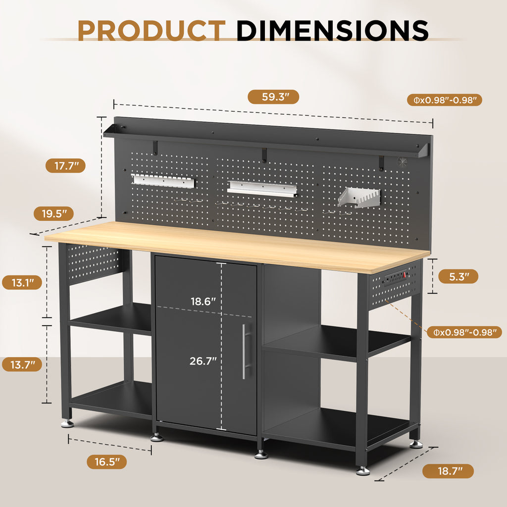 Courroie de 60 pouces avec armoire de rangement