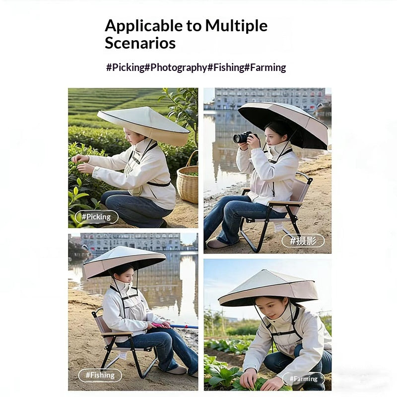 All-Weather Portable Foldable Headband Umbrella
