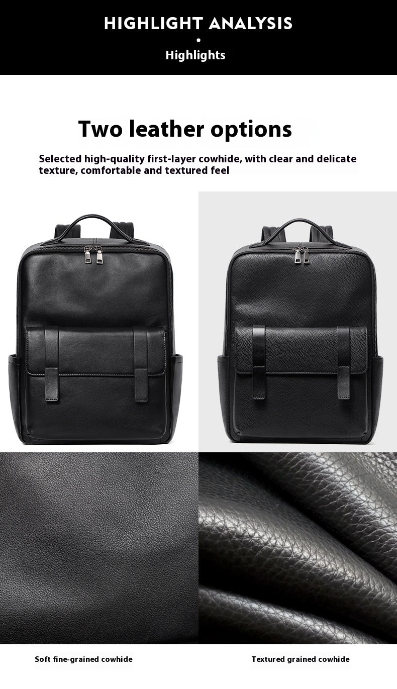 Sac à dos en cuir pour hommes de grande capacité