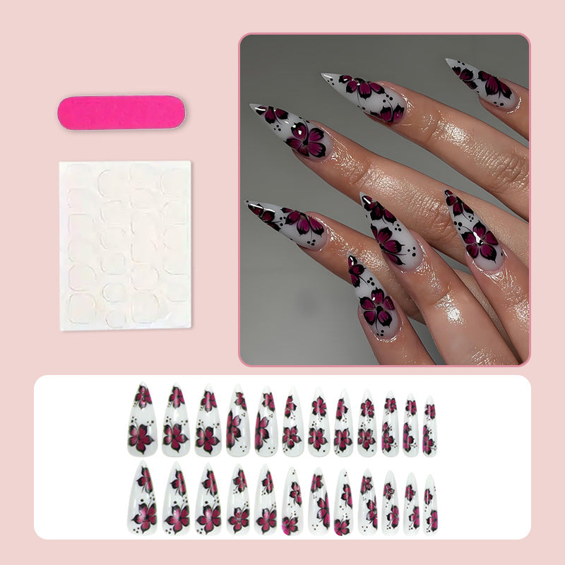 Les ongles Euro-Américains Y2K Chic Ombre Floral