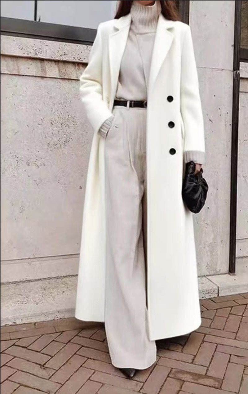 Automne Hiver La mode européenne et américaine des femmes Amazon Casual Long Solid Color Warm Wo