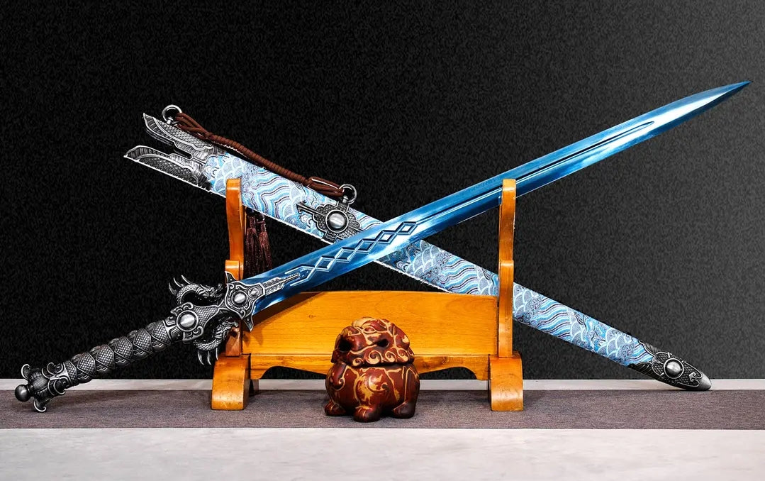 Blue Xingyuan Sword de Longquan City Une pièce haute en acier au manganèse Collecteable Cold Wea