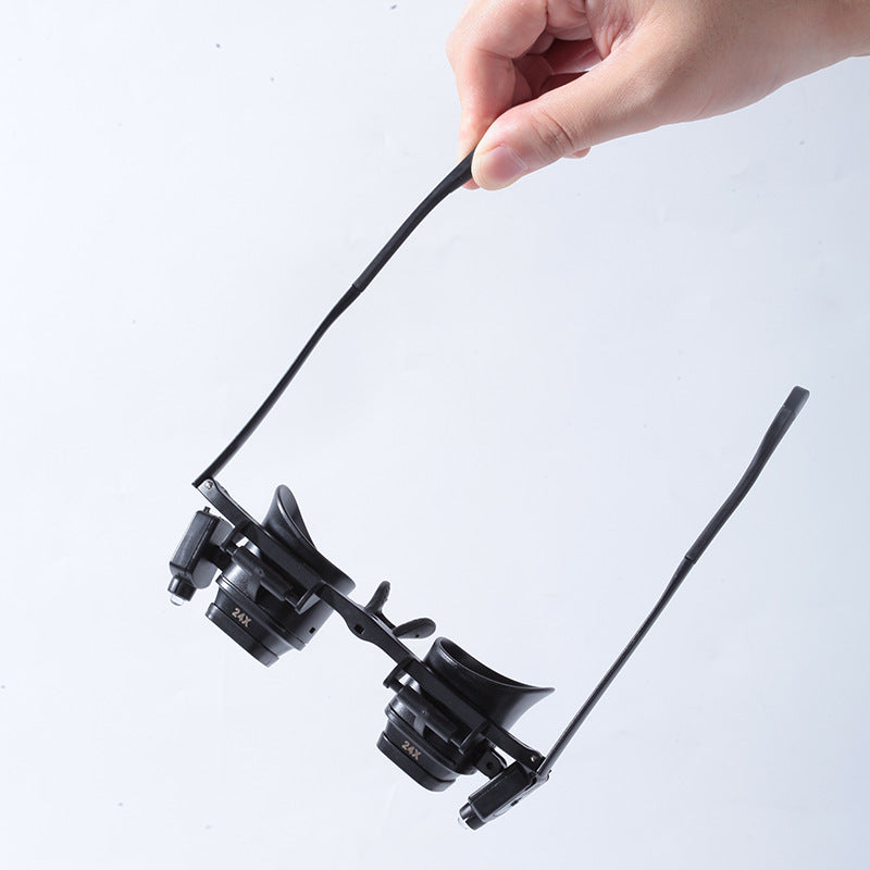Verres portables à grande loupe 24x montés sur la tête