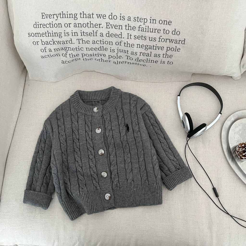 Chandail à la mode brodé casual tricoté Cardigan enfants