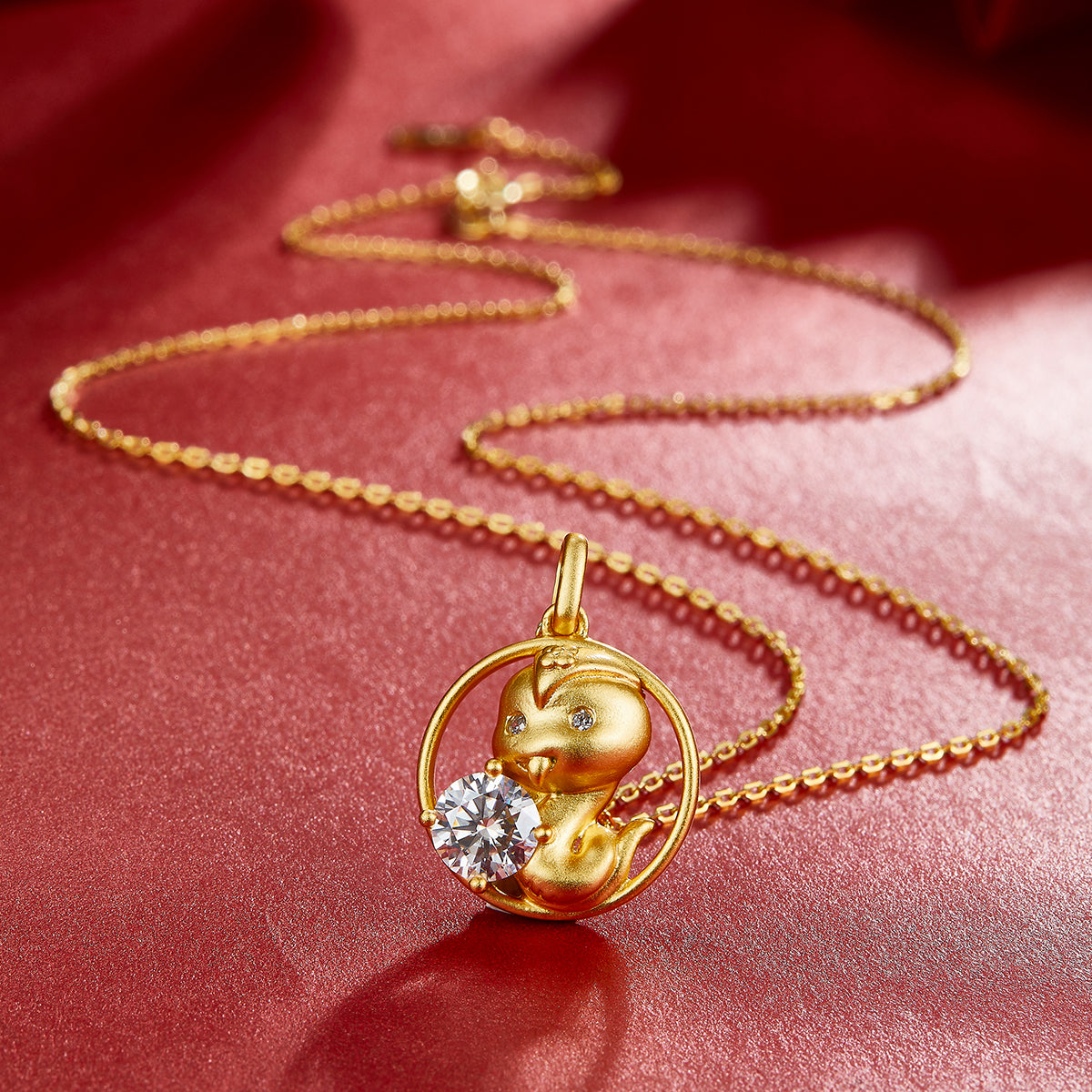 S925 Argent Sterling plaqué or 1ct D Couleur VVS1 Moissanite Collier de serpent 5.4g Chinois Z