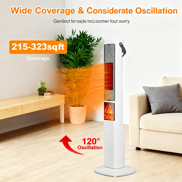 Chauffe-espace oscillant au chauffage rapide - 120° large angle 30% plus rapide chaleur