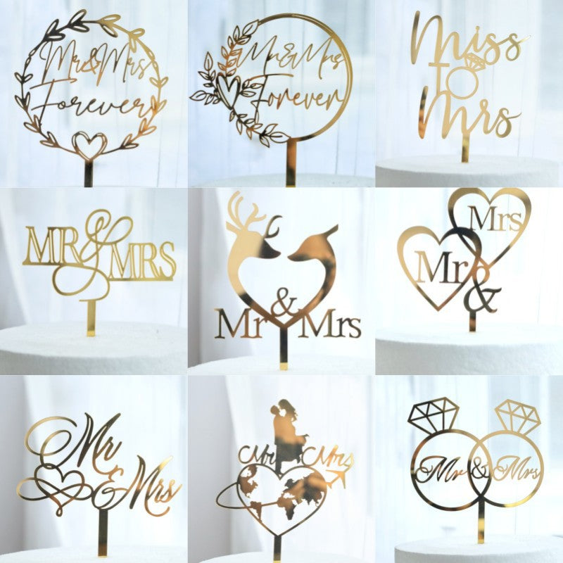 Proposition de mariage d'amour Insertion de gâteau acrylique