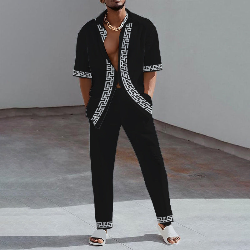 Costume casual multicolore tendance homme manches longues
