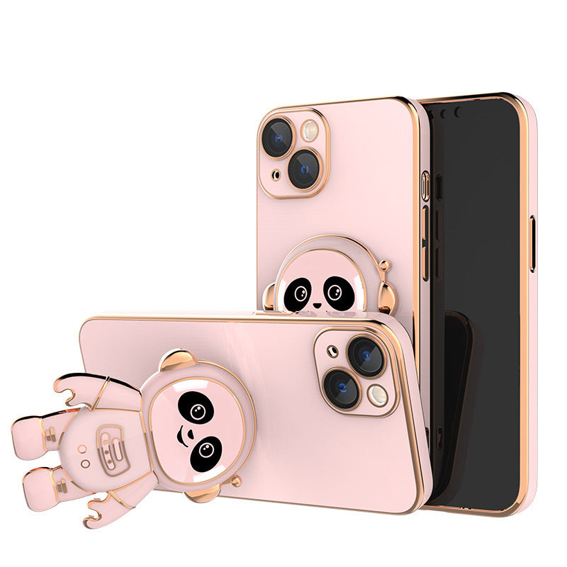 Téléphone Case Panda Lens Electroplating Film Astronaut Holder