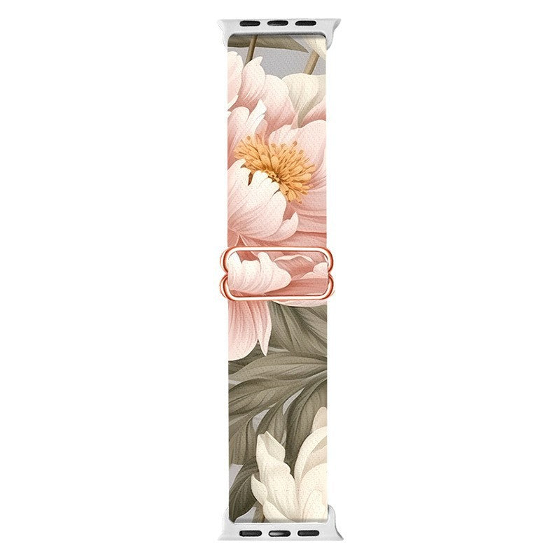 Montre en nylon imprimé en boucle réglable de style ethnique