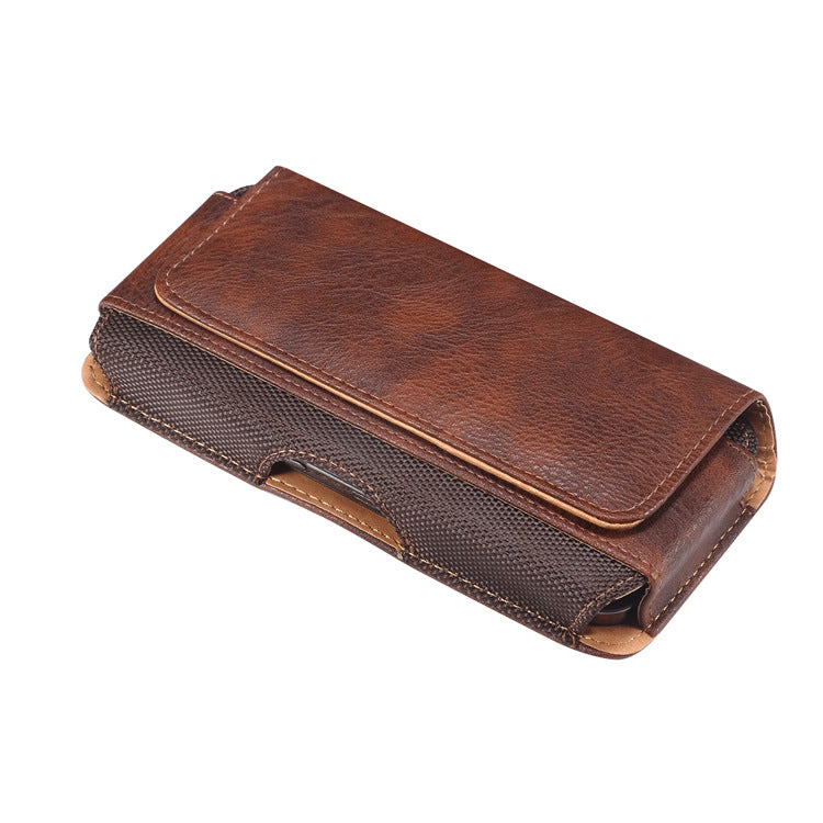 Buckle Waist suspendu sac de téléphone mobile en cuir ceinture horizontale