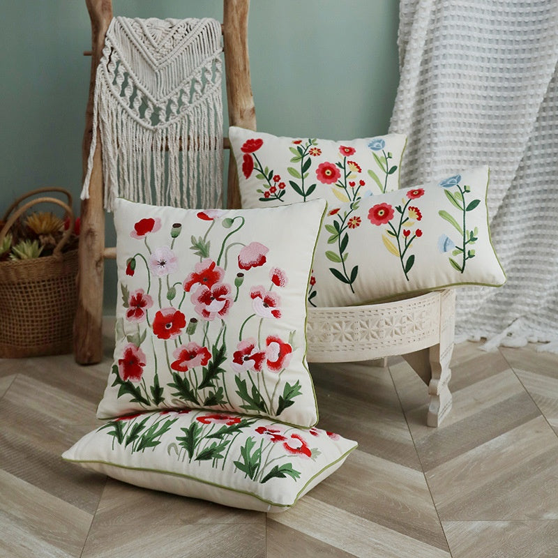 Brodé Floral Trim Sofachambre à coucher Oreiller