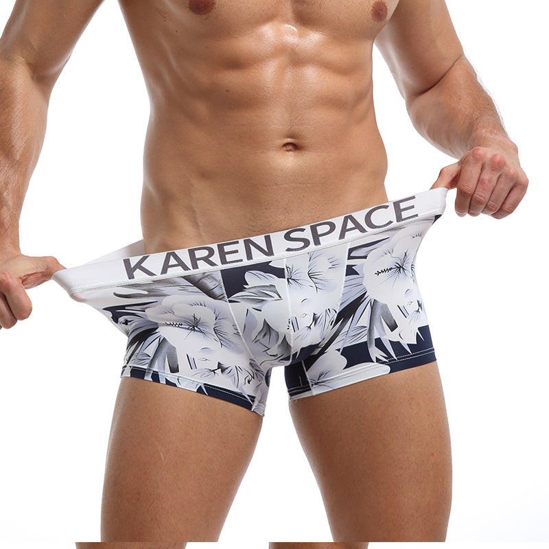 Boxers de mode en soie glacée imprimés