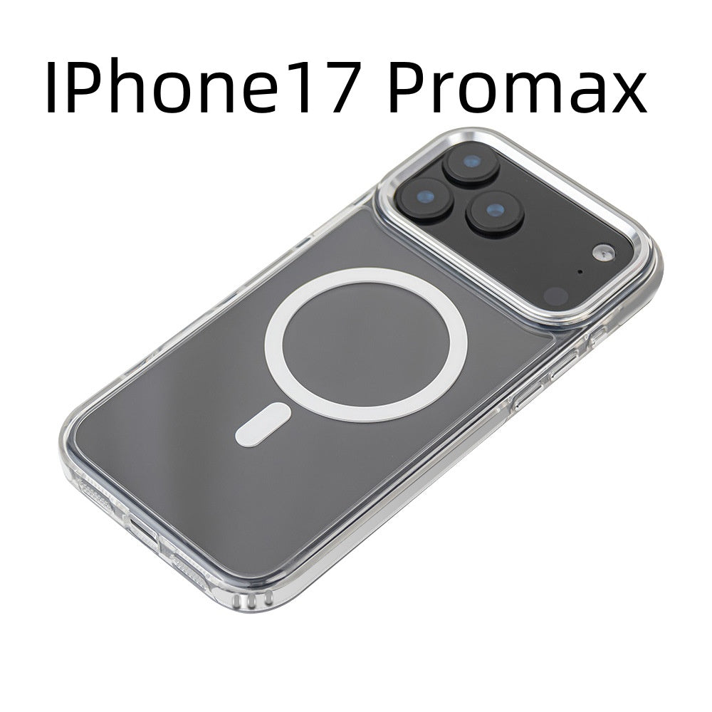 Aspiration magnétique Applicable 17ProMax Cas de téléphone transparent