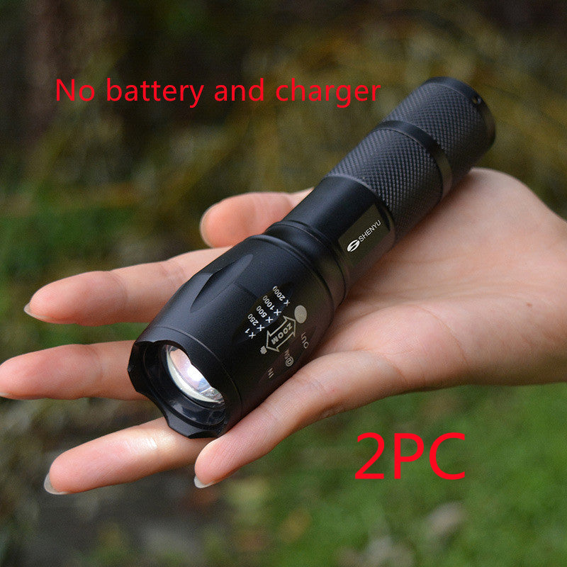 Lampe de poche en alliage d'aluminium forte lumière 18650 Super lumineux extérieur lampe de poche T6