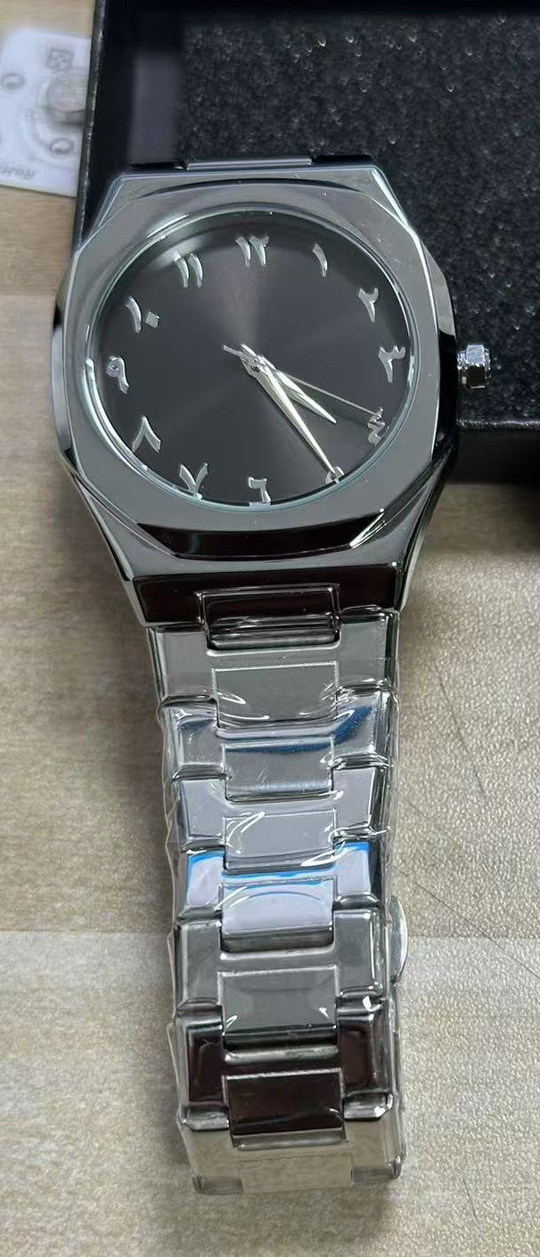 Montre Quartz de ceinture en acier arabe avancée pour hommes