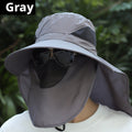 Chapeau de protection solaire avec grand pack brim-gray-1