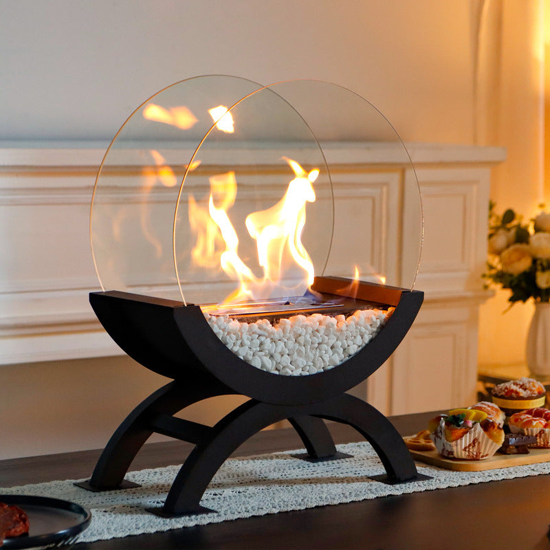 Indoor Warm Watching Cheminée Flame Villa Courtyard Maison Bonfire Décoration Living Ro