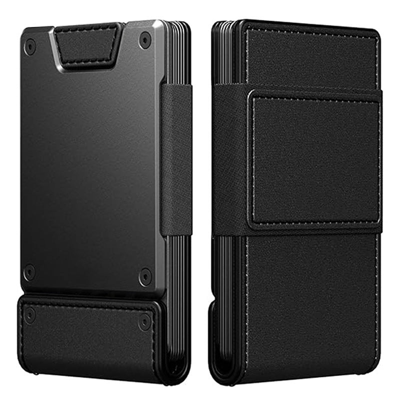 Portefeuille homme en métal et cuir
