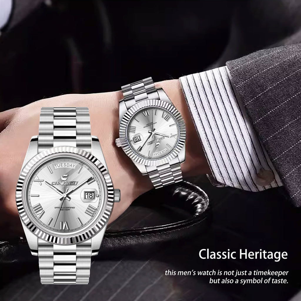 Montres de mode hommes bracelet en acier Grand cadran Quartz Wrist Watch