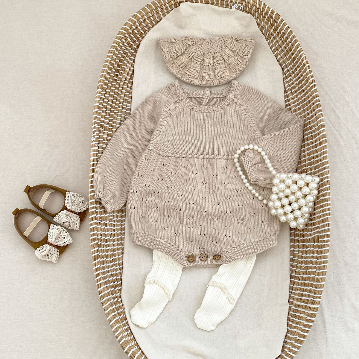 Maillot de saut à manches longues tricoté bébé Hollow