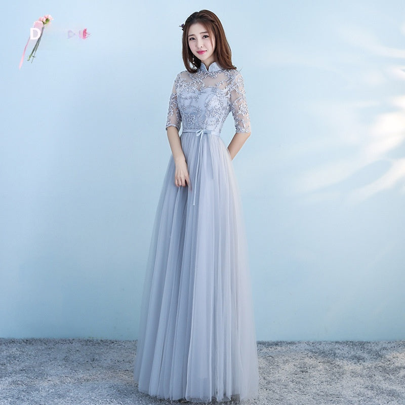 Longue robe de mariée bleue robe de mariée