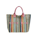Eté Trendy Rainbow-tissé sac en paille pour les femmes