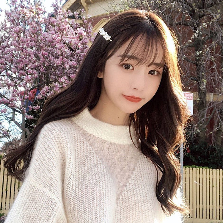 Cheveux bouclés longs rose clair