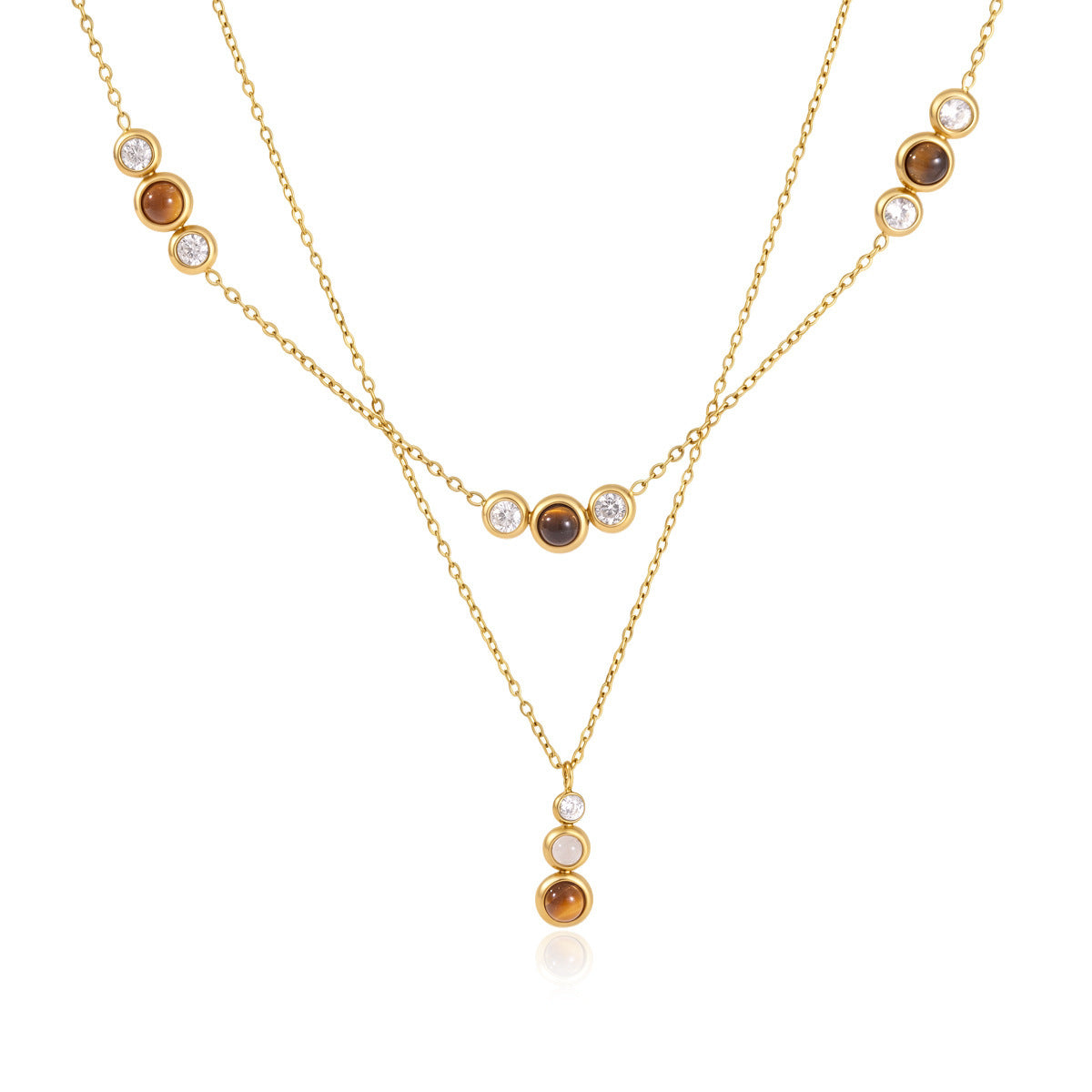 Collier en acier inoxydable Tiger's Eye Titanium Steel pour femmes