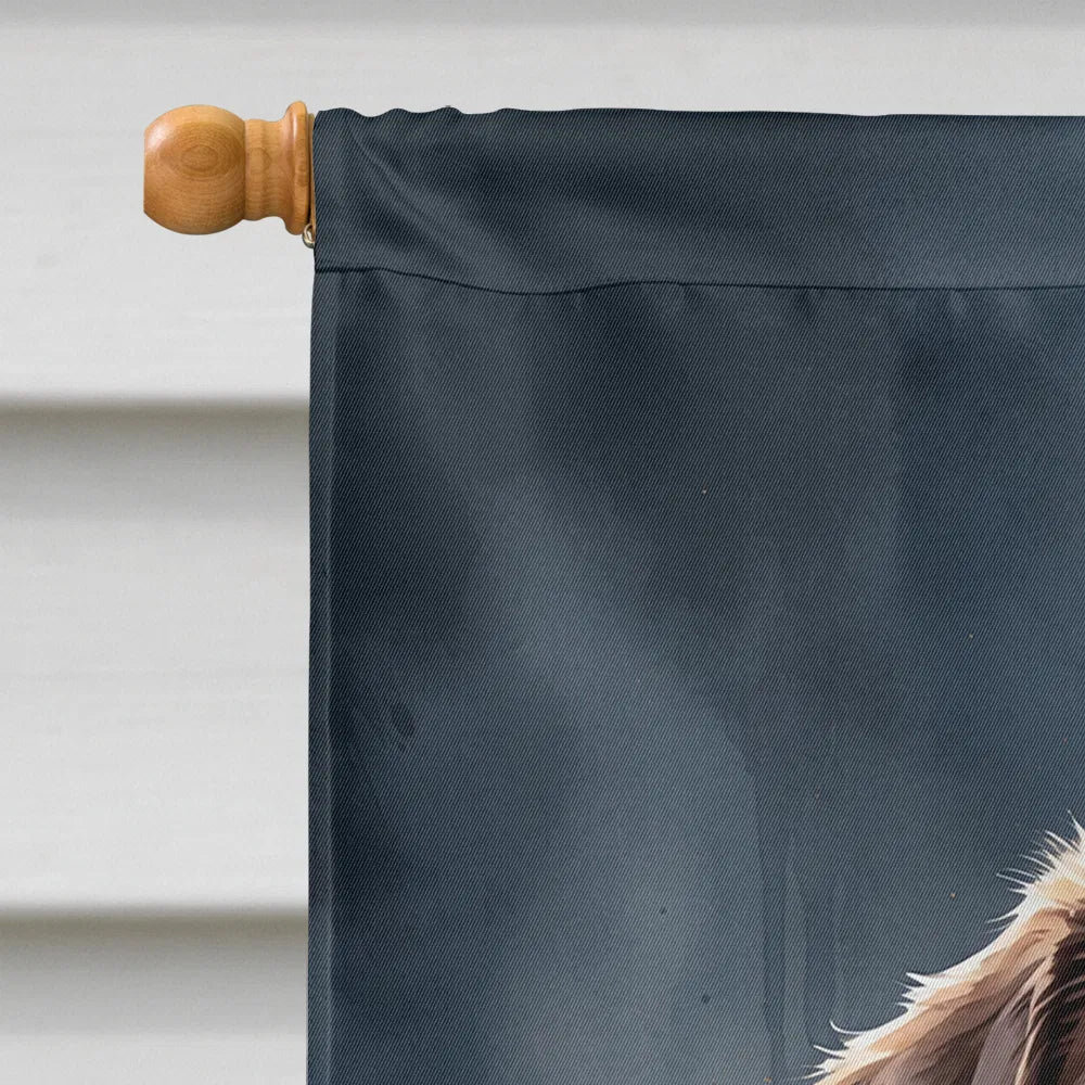 Chocolat Labrador Retriever Puppy Halloween House Drapeau Grand Porc Manches Pole décoratif