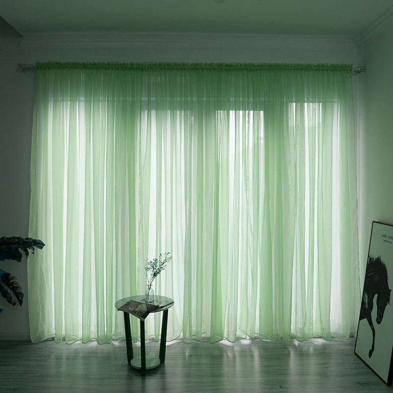 Simple et moderne Balcon Couleur Solide Rideau de Gauze