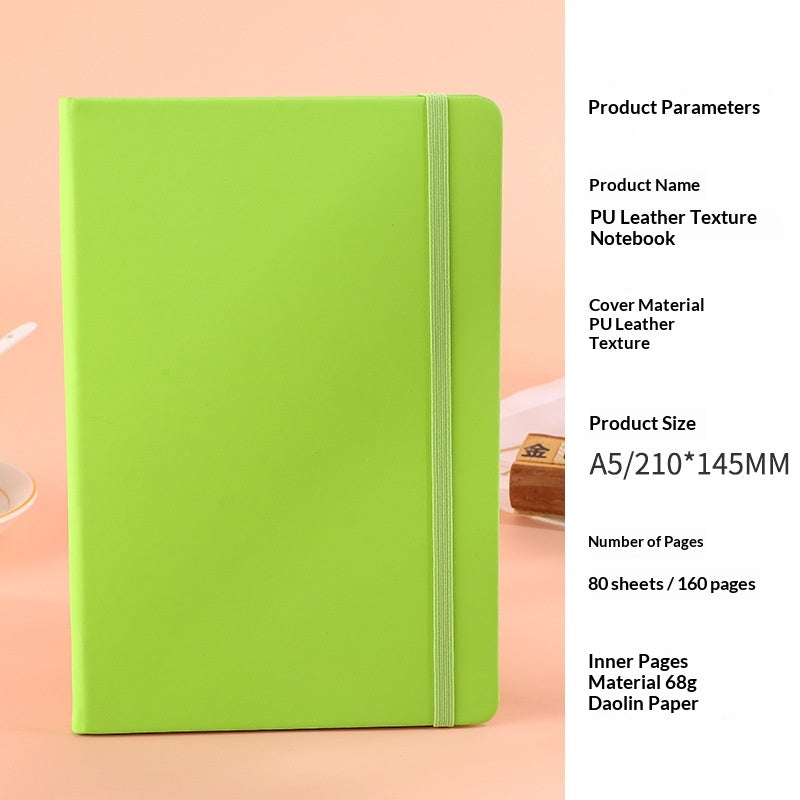 Carnet de notes de couleur solide en Strapper A5