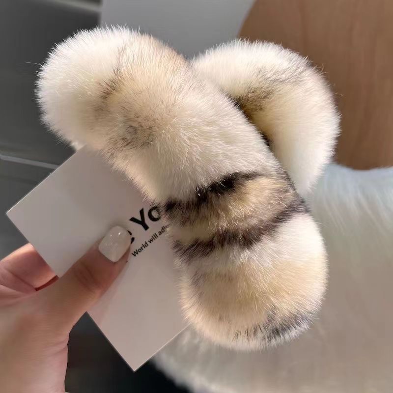 Véritable Rex lapin cheveux mignon en peluche coiffure griffe cheveux