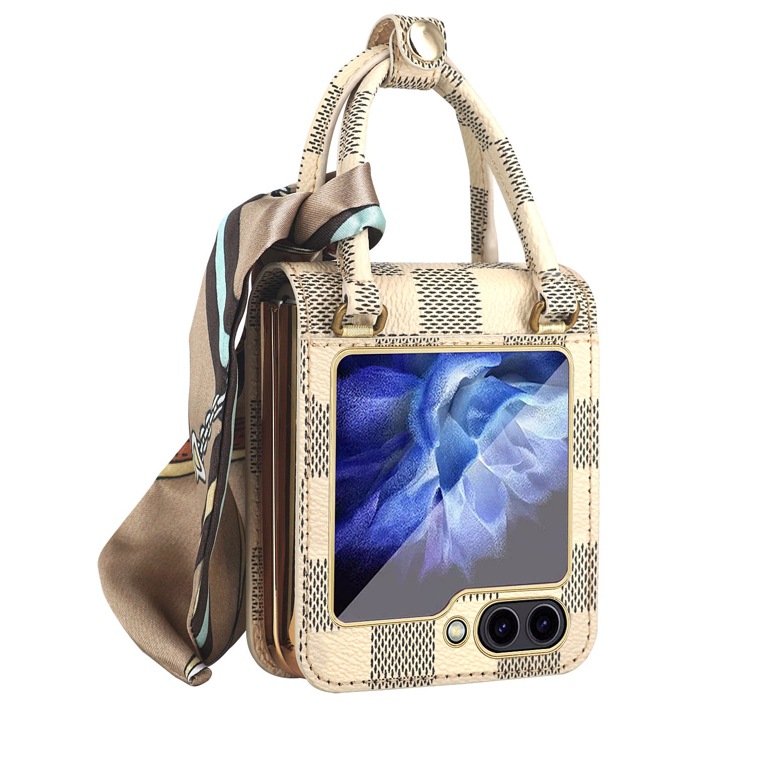 Sac à main électroplaqué Flip5 ornement ruban Une pièce Hinge housse de protection