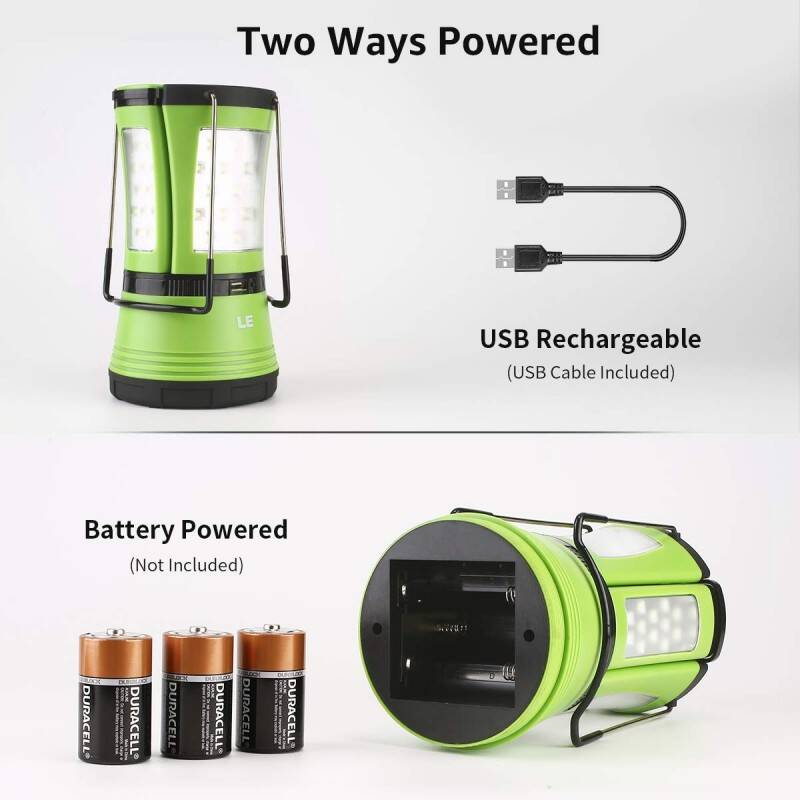 3 En 1 Camping Lantern avec 2 torches amovibles