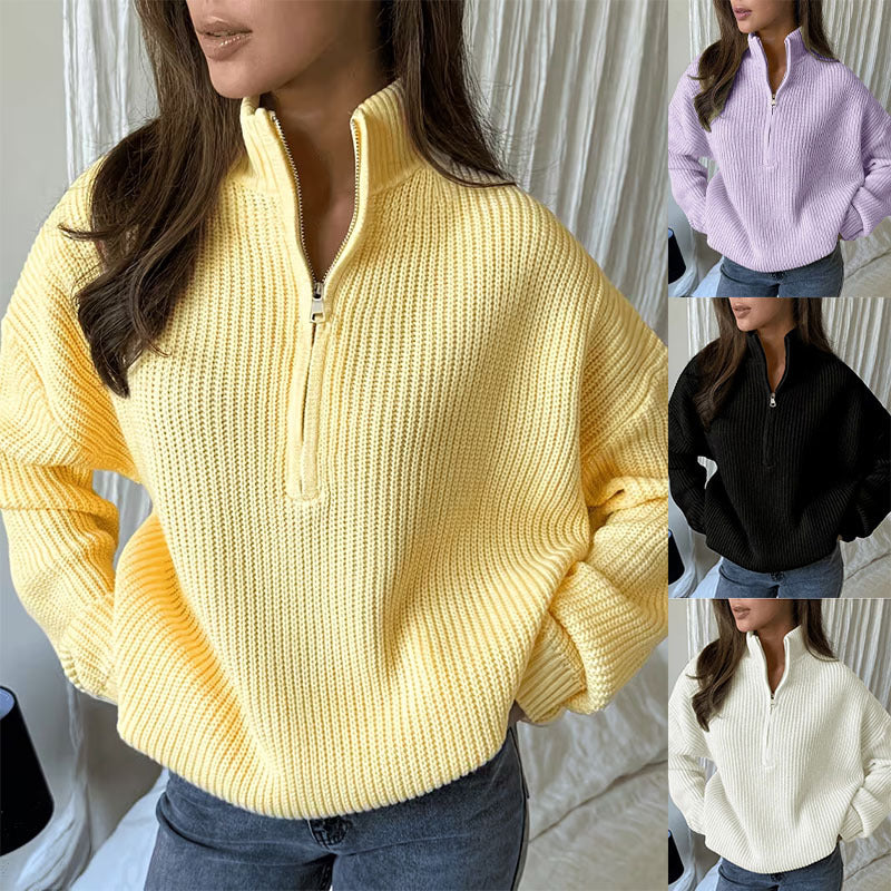 Pull-over à fermeture éclair souple pour vêtements de dessus