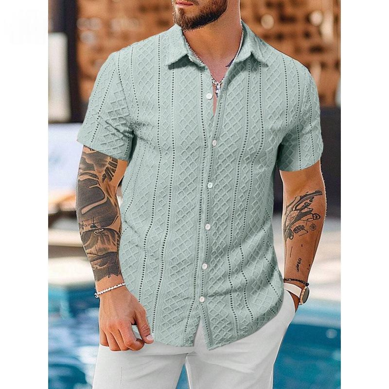 Chemise à manches à bouton occasionnel