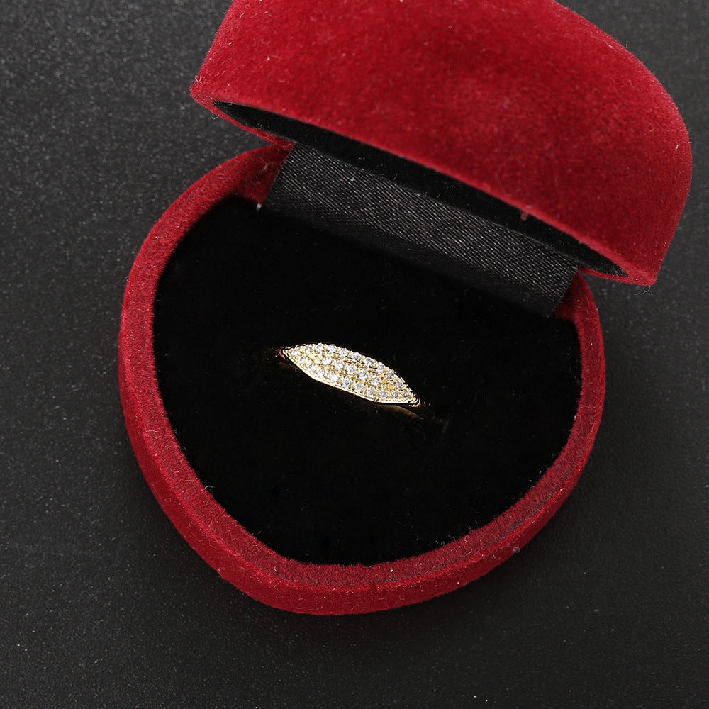 Fashion pour femmes Bague mince simple plaqué or