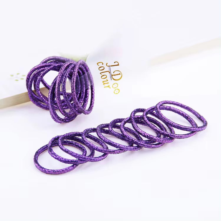 10-pack Élastique Élastique Shiny enfants bande en caoutchouc Bande de cheveux de feuille d'or Accessoires