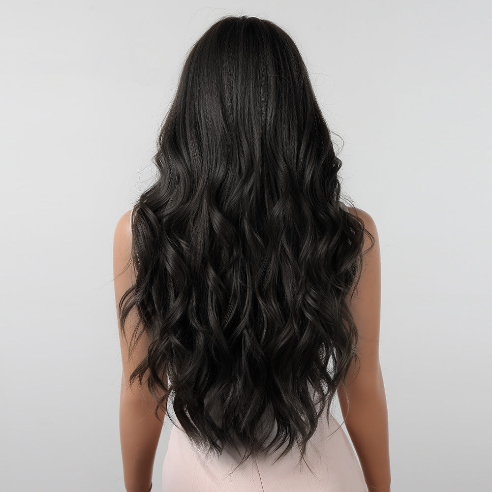 Perruque cheveux longs naturel droit Bangs Big Wave