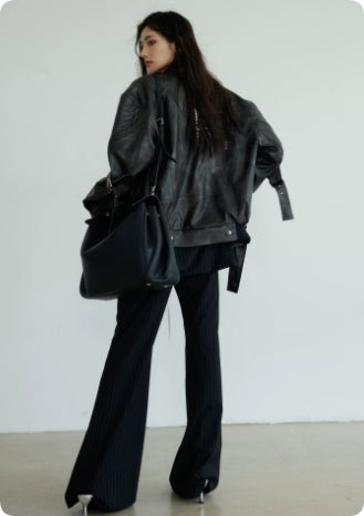 Dark Rock Veste vintage de moto futuriste sans sexe