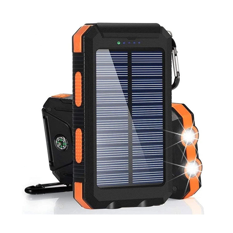 Solar Power Bank Compass 20000mAh Téléphone portable extérieur Double phares